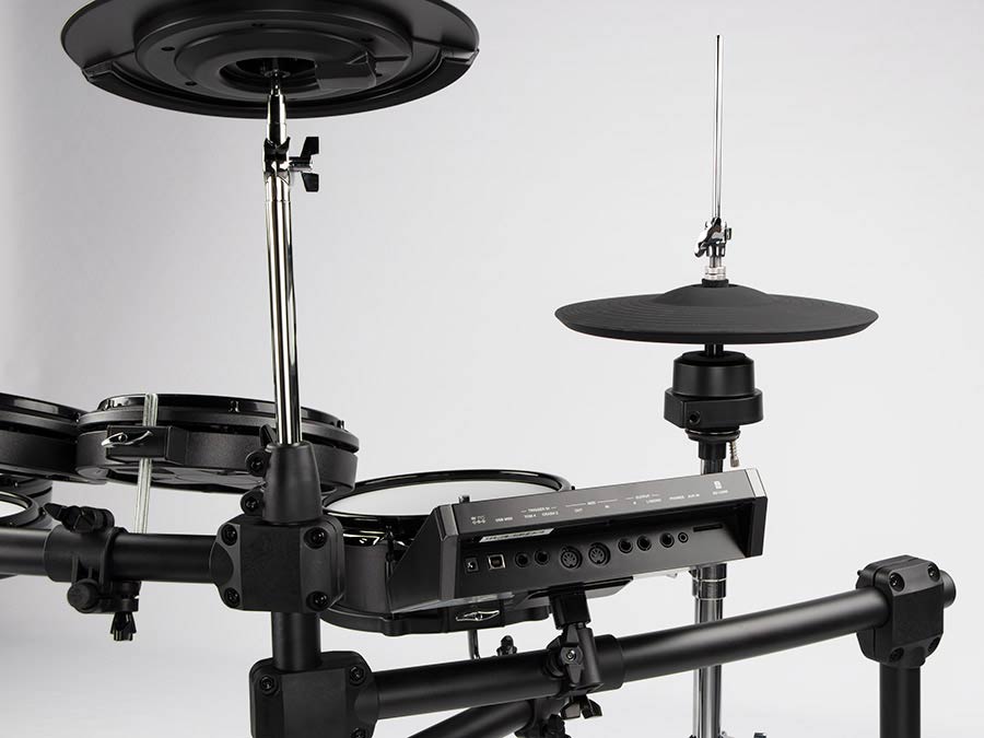 digital drum kit, all mesh head double crash and double floor tom, 8in kick, real hi-hat stand