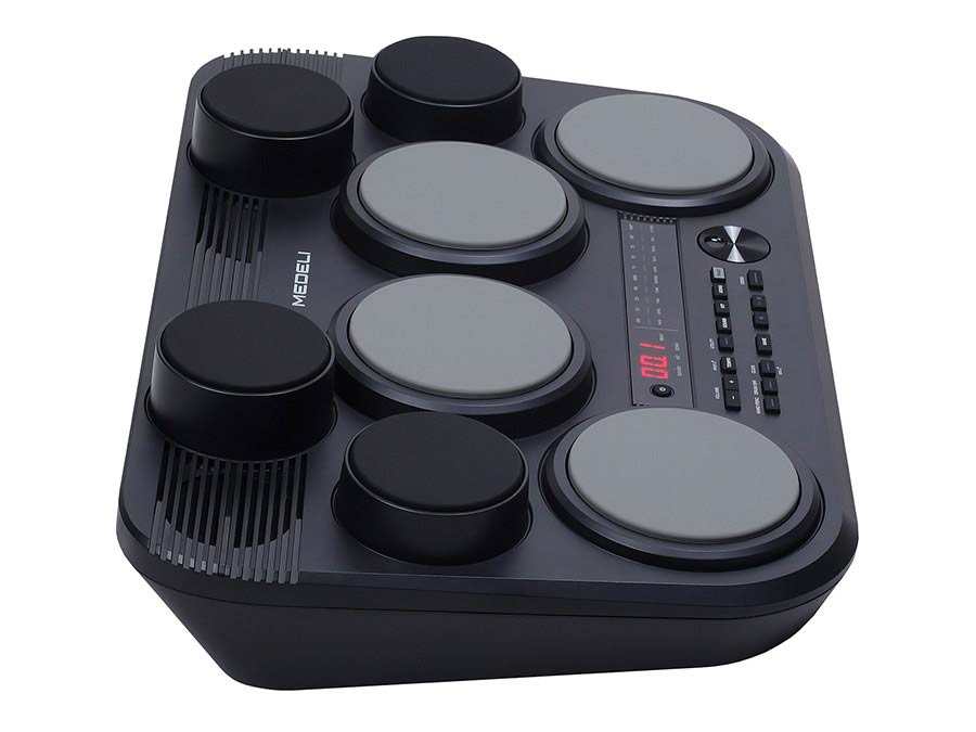 table drum with 8 pads, touch sensitive, 2 x pad pedals, incl. drumsticks, extended sound library