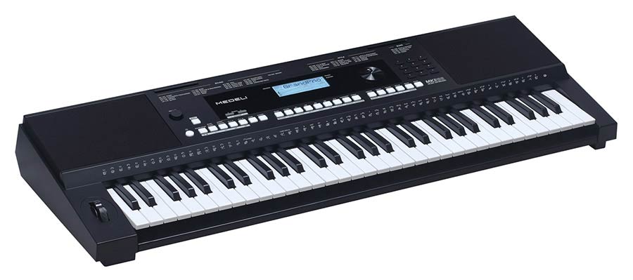 keyboard, 61 touch sensitive keys, backlit LCD, pitch-bend,  2 x 15 W