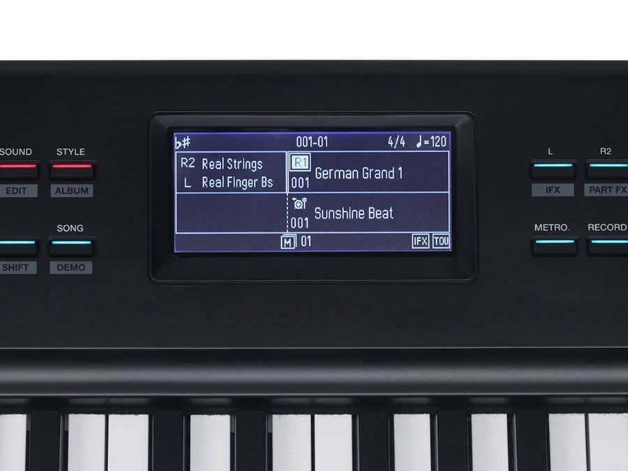 digital compact stage piano, 88 keys hammer action (GAC), styles, BT, sustain pedal, 4x23W, black