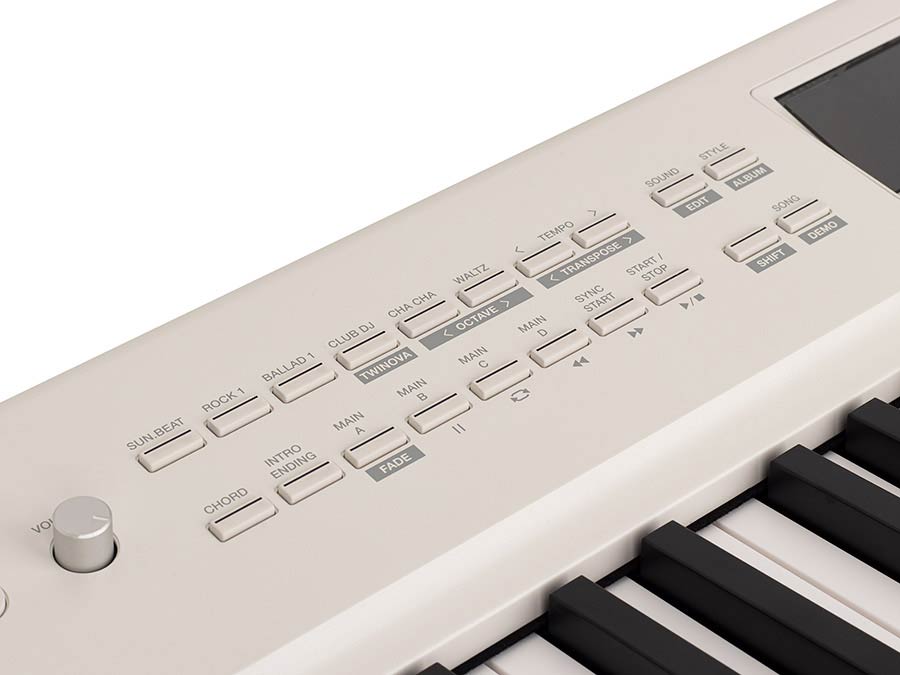 digital compact stage piano, 88 keys hammer action (GAC), styles, BT, sustain pedal, 4x23W, white