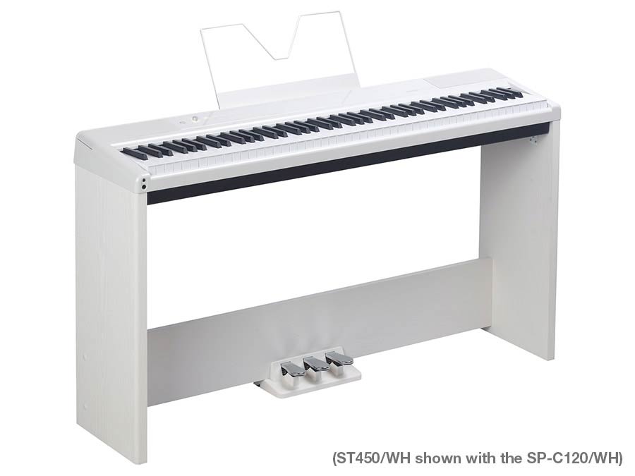 wooden stand for digital piano SP-C120/SP-A500 with 3 pedals, white