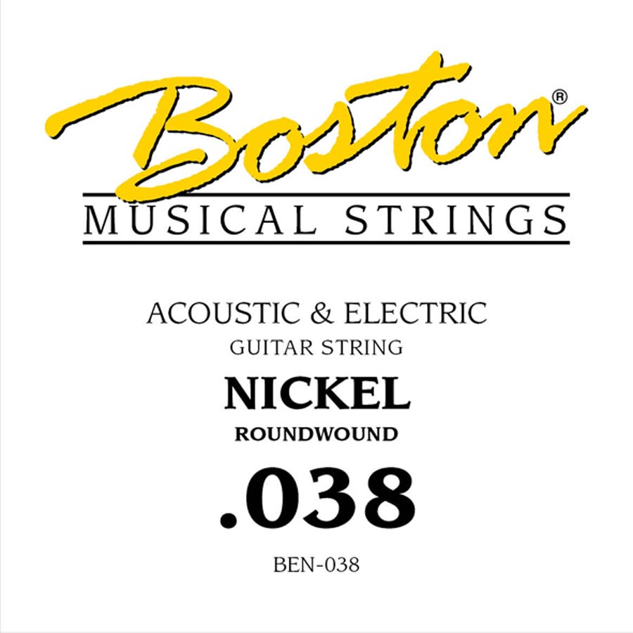 Boston BEN-038 losse .038-snaar voor elektrische gitaar – nickel roundwound