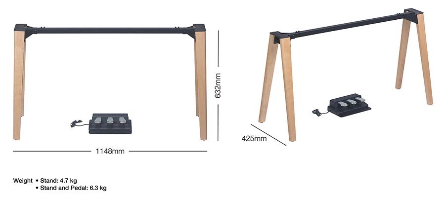 Medeli ST460 pianostandaard met 3 pedalen