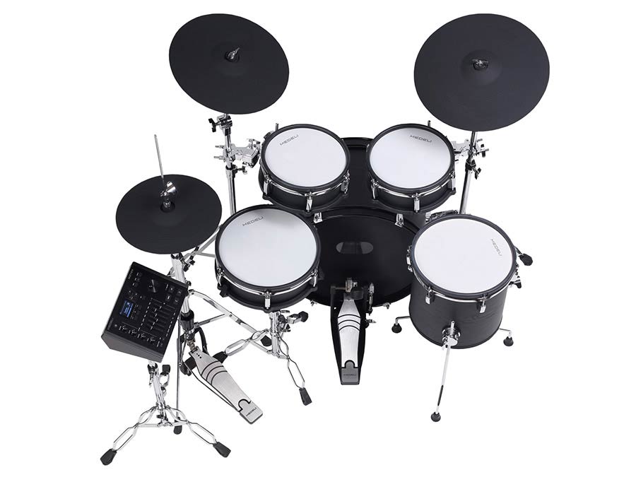 Medeli MZ729 elektronisch drumstel met Full-Size mesh shells – blackwood