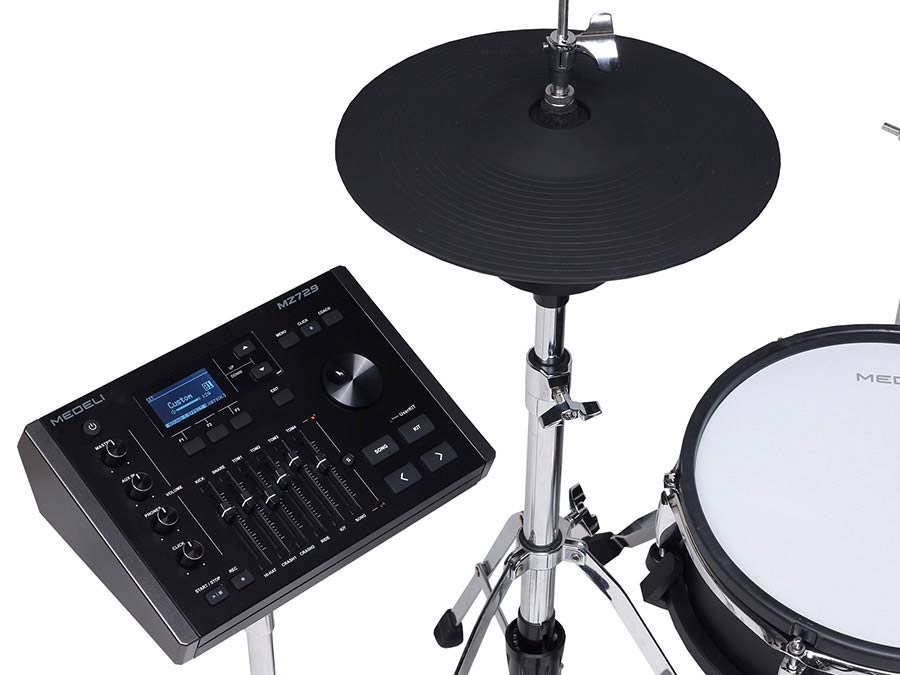 Medeli MZ729 elektronisch drumstel met Full-Size mesh shells – blackwood