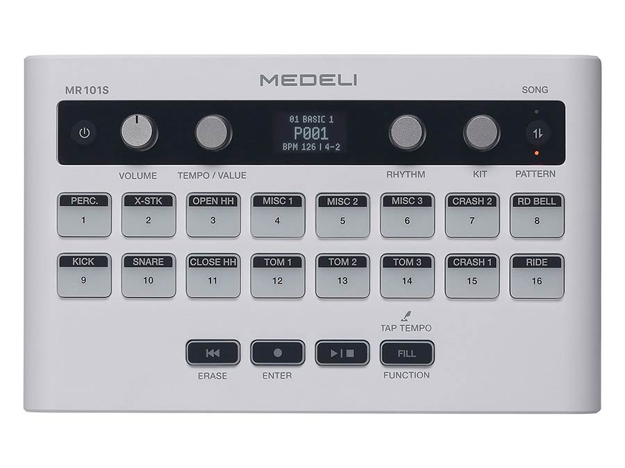 Medeli MR101S Rhythm machine met 16 aanslaggevoelige pads en voetpedaal