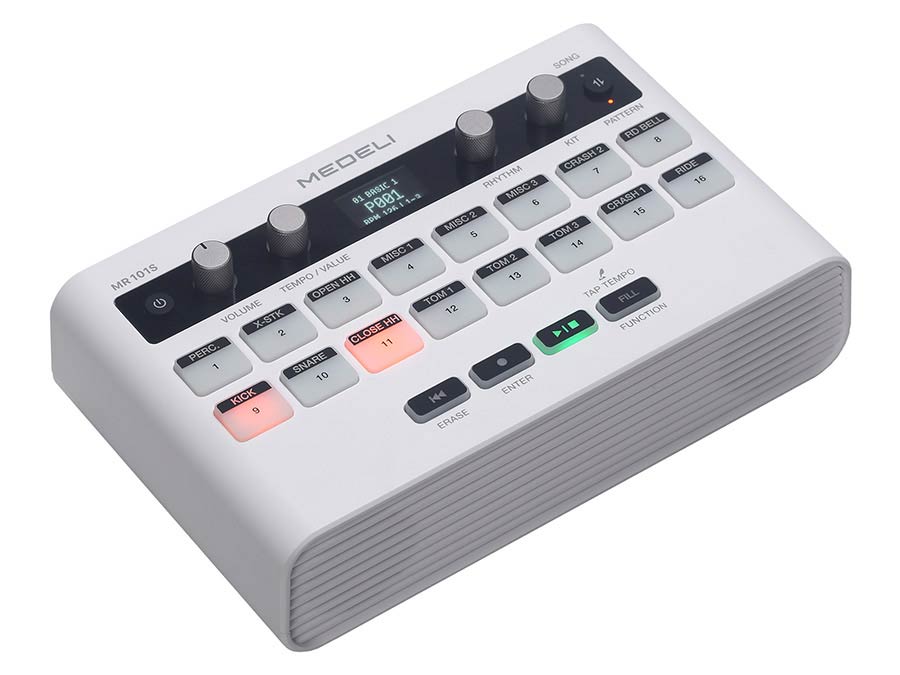 Medeli MR101S Rhythm machine met 16 aanslaggevoelige pads en voetpedaal