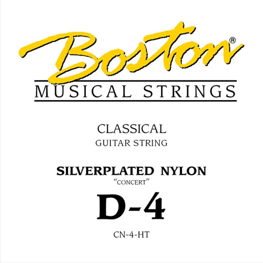 Boston CN-4-HT losse D4-snaar voor klassieke gitaar – verzilverd omwonden nylon, hoge spanning
