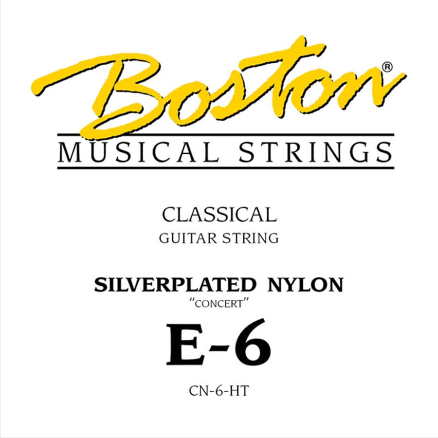 Boston CN-6-HT losse E6-snaar voor klassieke gitaar – verzilverd omwonden nylon, hoge spanning