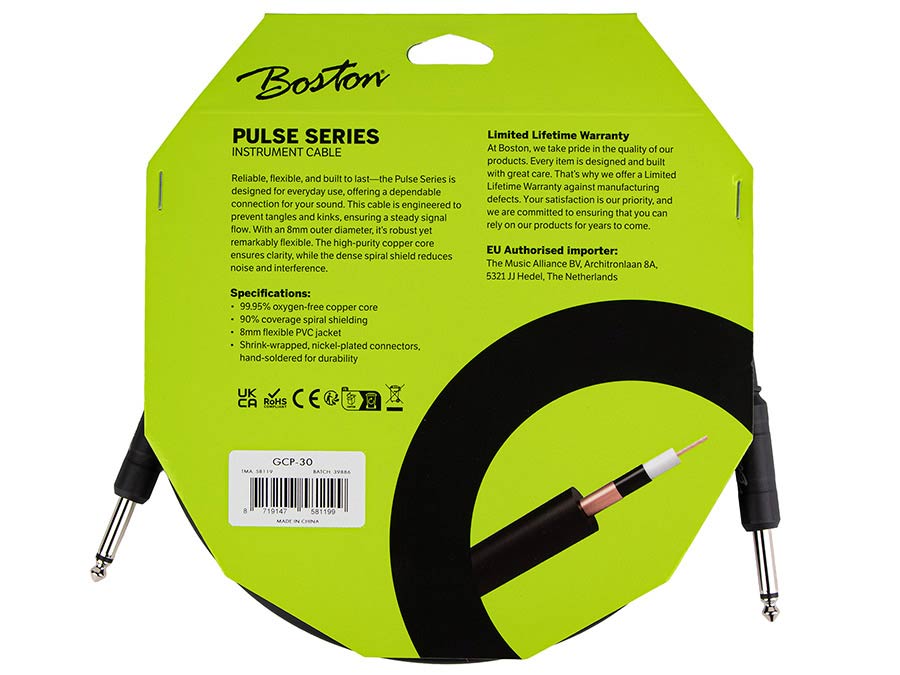Boston GCP-30 Instrument Cable jack-jack, 3.0 mtr