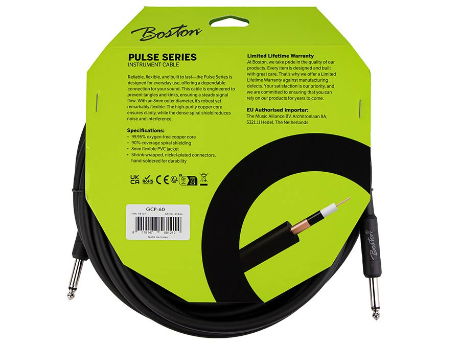 Boston GCP-60 Instrument Cable Jack-Jack (6.0 mtr)