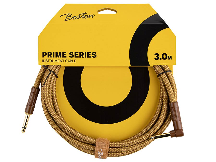 Boston GCRT-30A Gevlochten instrumentkabel Geel Tweed 3.0 meter