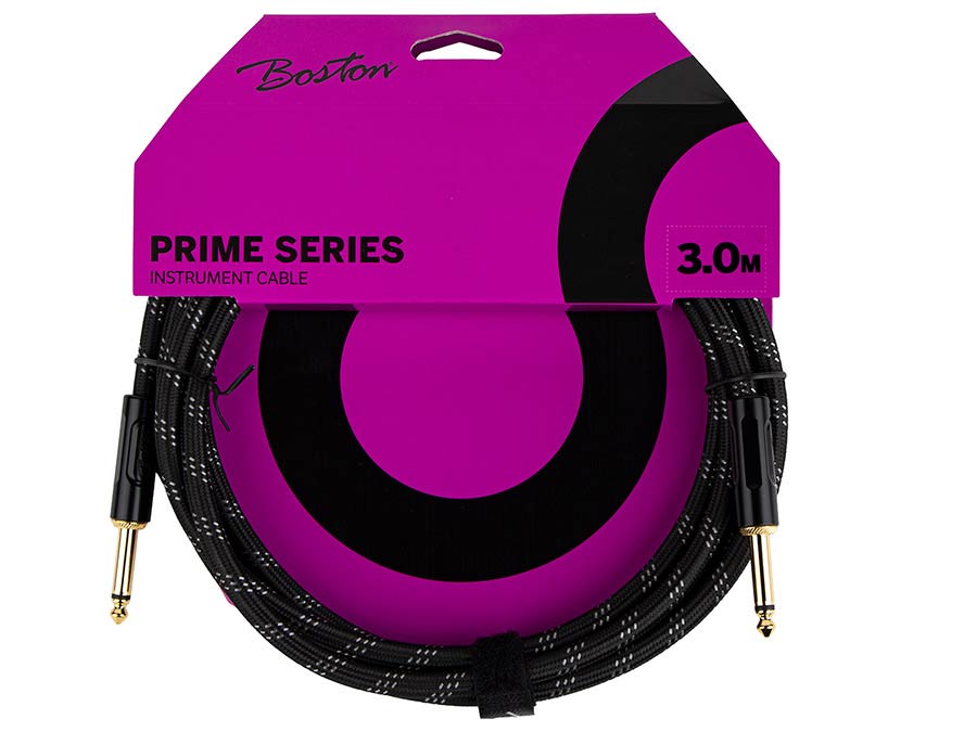 Boston GCRB-30 Gevlochten instrumentkabel Zwart Tweed 3.0 meter
