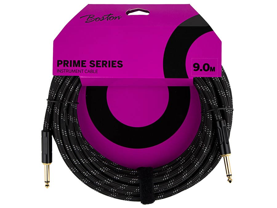 Boston GCRB-90 Gevlochten instrumentkabel Zwart Tweed 9.0 meter