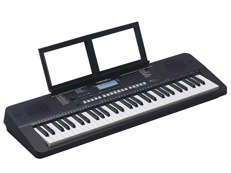keyboard, 61 touch sensitive lighted keys, music tutorial system, 2 x 2,5 W
