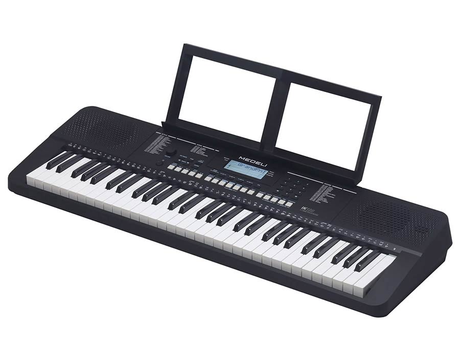 keyboard, 61 touch sensitive lighted keys, music tutorial system, 2 x 2,5 W