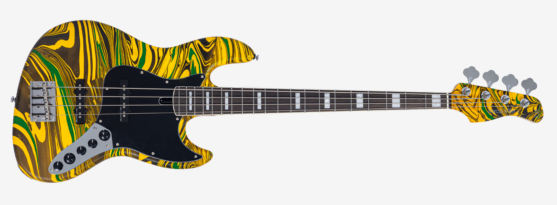 Sire V7N A4 Marcus Miller New Gen 4-snarige actieve basgitaar yellow swirl