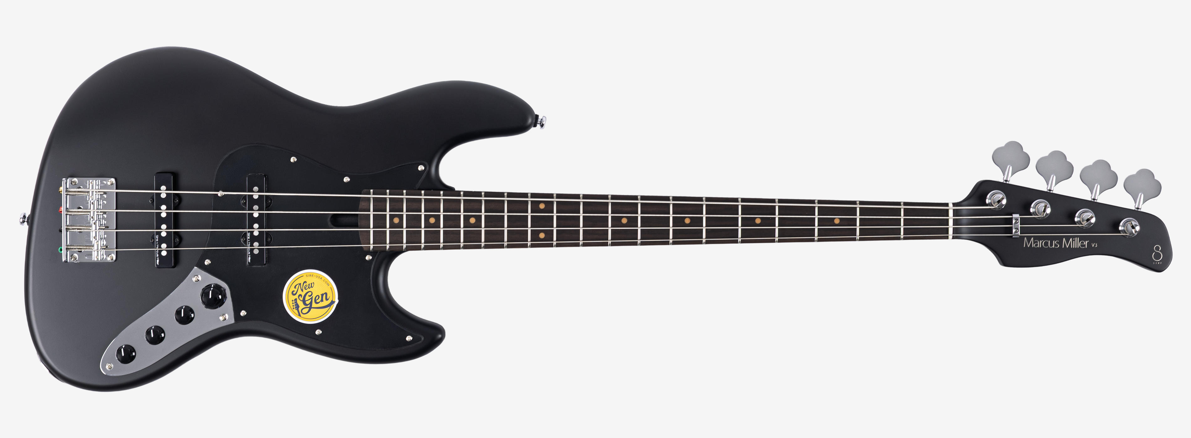 Sire V3N 4 Marcus Miller New Gen 4-snarige actieve basgitaar black satin