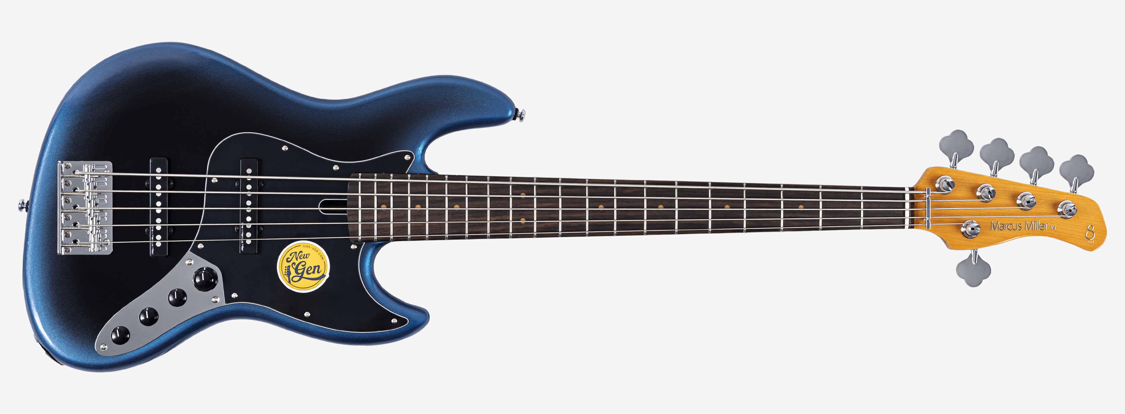 Sire V3N 5 Marcus Miller New Gen 5-snarige actieve basgitaar midnight blue burst