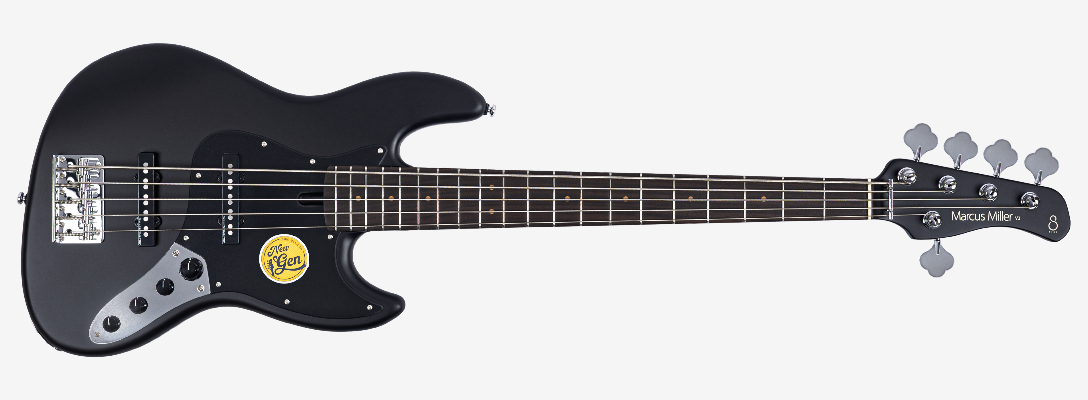 Sire V3N 5 Marcus Miller New Gen 5-snarige actieve basgitaar black satin