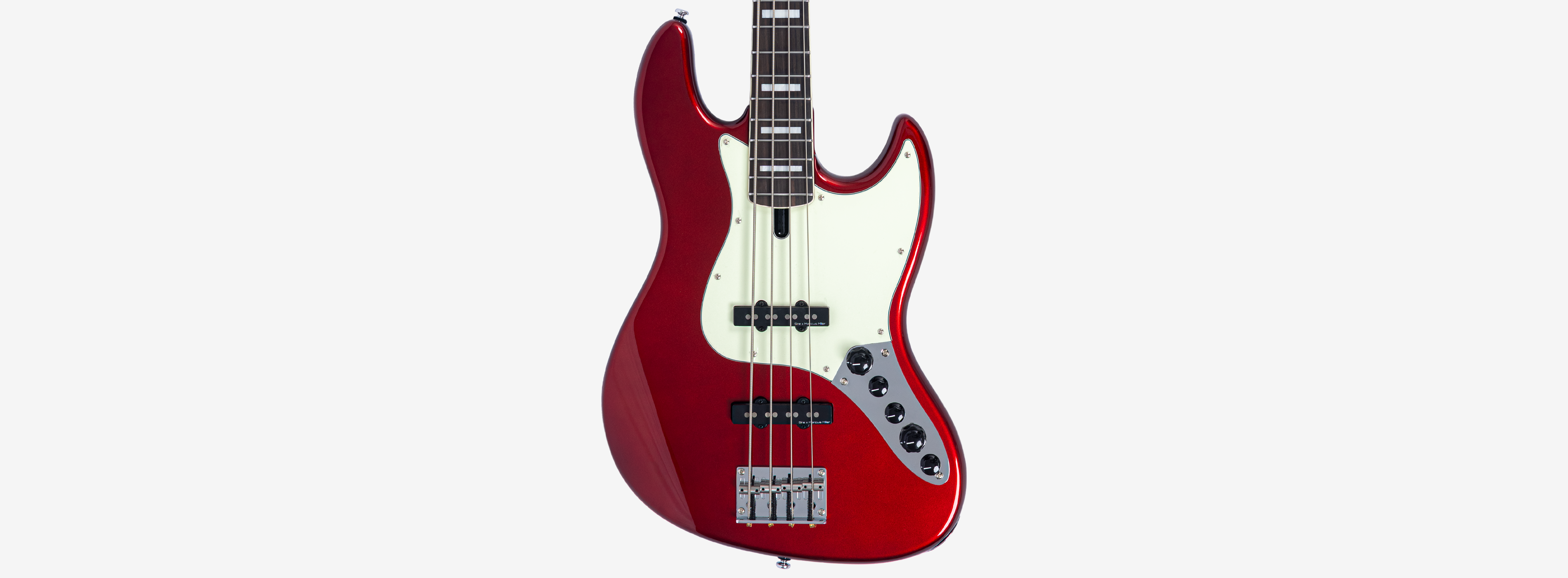 Sire V7N A4L Marcus Miller New Gen linkshandige 4-snarige actieve basgitaar candy apple red