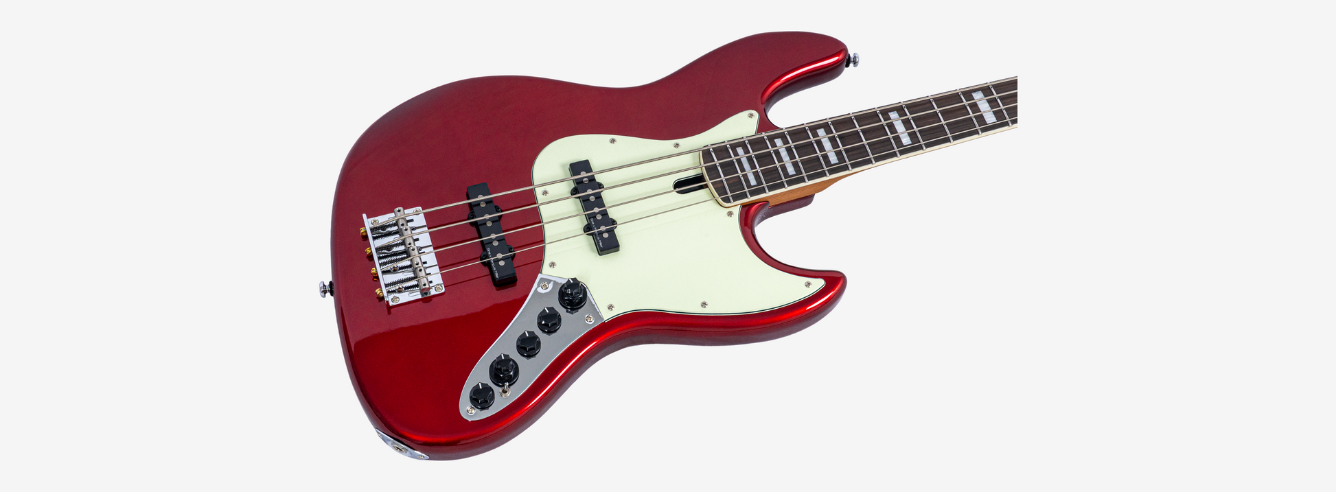 Sire V7N A4L Marcus Miller New Gen linkshandige 4-snarige actieve basgitaar candy apple red