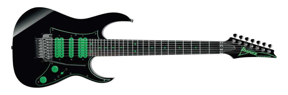 Ibanez UV70P-BK Steve Vai Signature – 7-snarige elektrische gitaar – Black
