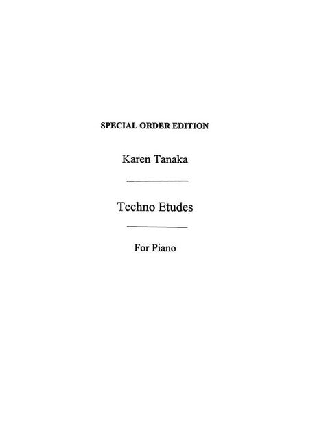 Tanaka: Techno Etudes (piano)