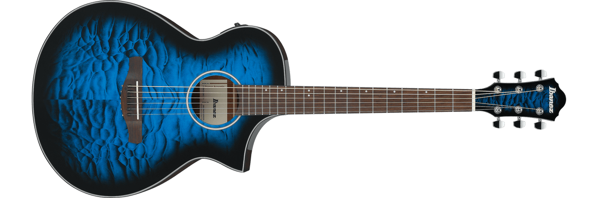 Ibanez AEWC16QATLH – Elektro-akoestische gitaar – Transparent Blue Sunburst High Gloss