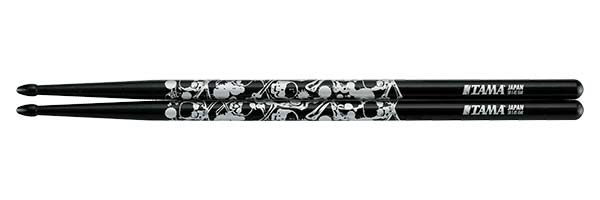 TAMA Design Stick Series Sticks of Doom 5B-S-BS – Drumstokken Japanse eik 15 mm, Black Silver Pattern