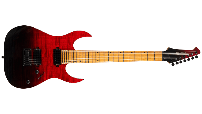 Spira Guitars S-457 TRD – 7-snarige elektrische gitaar – Transparant rood
