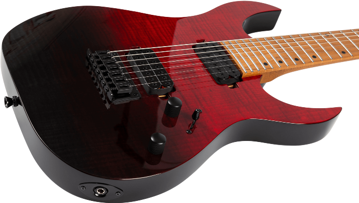 Spira Guitars S-457 TRD – 7-snarige elektrische gitaar – Transparant rood