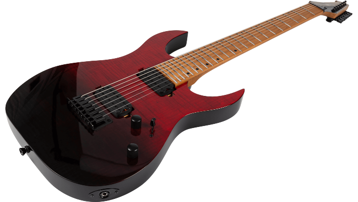 Spira Guitars S-457 TRD – 7-snarige elektrische gitaar – Transparant rood