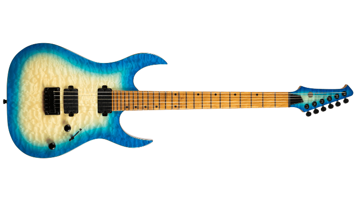 Spira Guitars S-500 QAB – 6-snarige elektrische gitaar – Transparant aquablauw