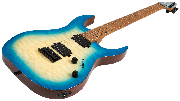 Spira Guitars S-500 QAB – 6-snarige elektrische gitaar – Transparant aquablauw