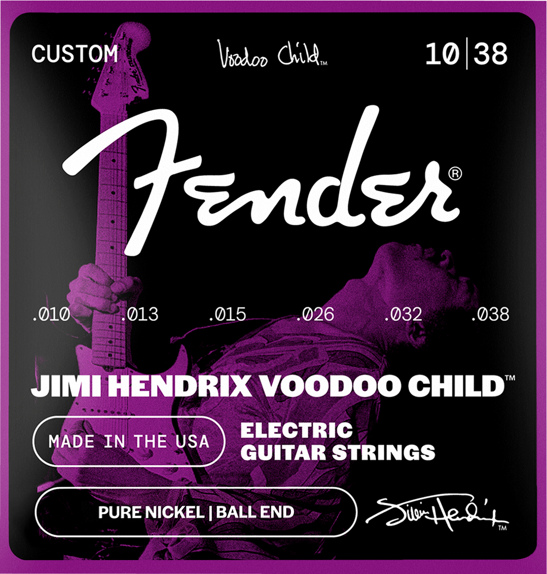 Fender 0730150609 Jimi Hendrix Voodoo Child 10-38 Vintage Nickel met baleinde