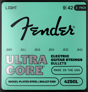 Fender F-4250L-3 UltraCore Bullets elektrische gitaarsnaren 9-42 Nickel-Plated Steel met bulleteinde 3-pack