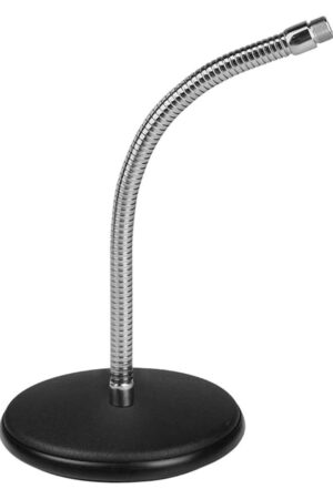 Boston desk top microphone stand round base with gooseneck 36cm