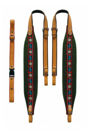 Boston accordion straps pair 80-96 bas tirol 95-102 x 7 0cm backstr “tiroler” leather & olive green v