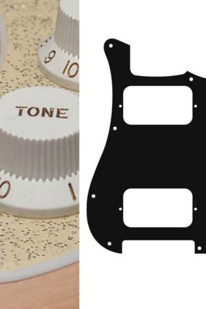 Boston pickguard Stallion HH 2 pot holes toggle switch 2 ply sparkling gold
