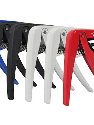 Boston 10-pack of spring loaded capos for acoustic or electric guitar mixed colors