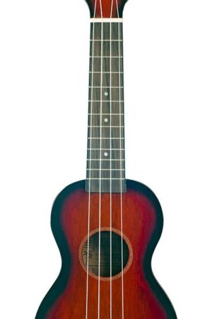 sopraanukelele, gewelfde achterkant, gitaarmechanieken, Aquila snaren, 3-tone sunburst