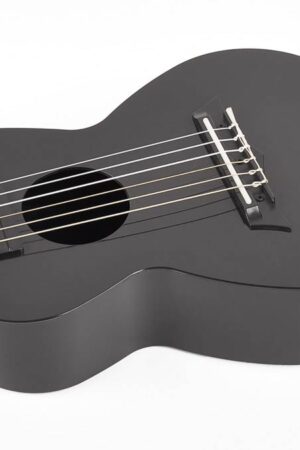 guitarlele polycarbonaat, achterblad met akoestische kamers, zwart
