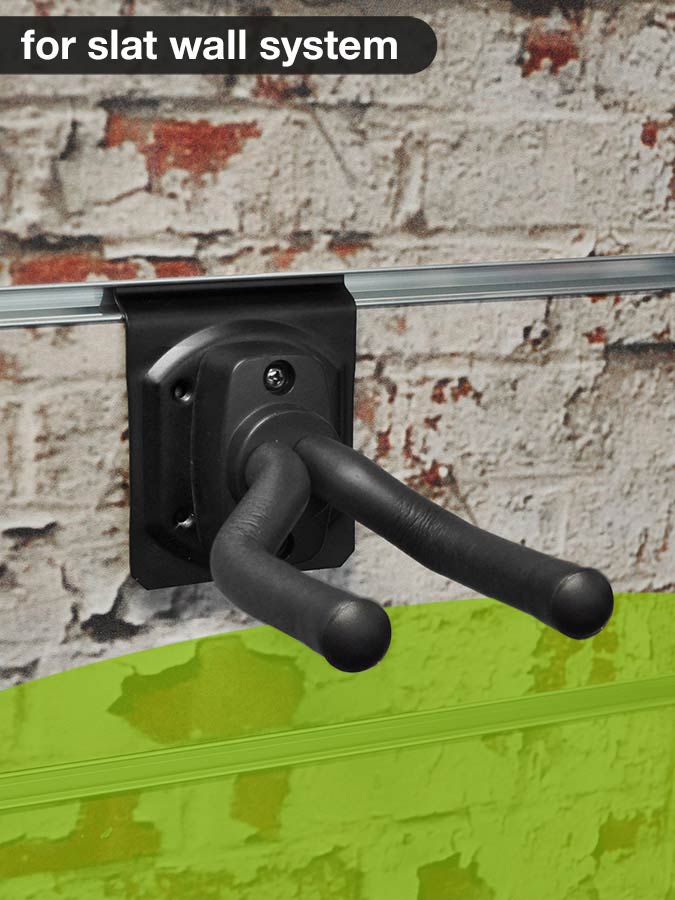 Boston guitar hanger for slat wall system Zwart