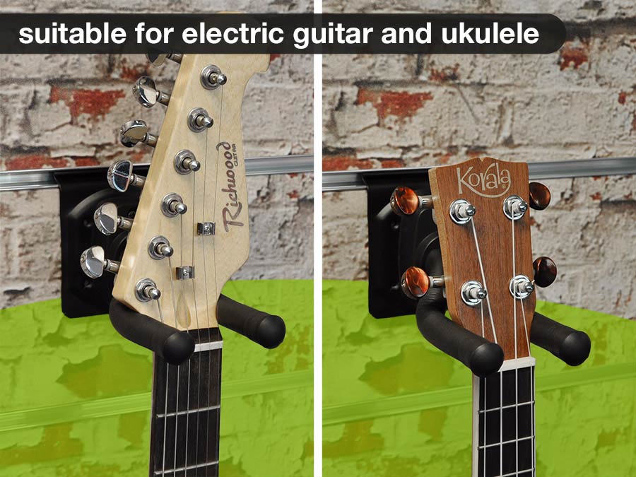 Boston guitar hanger for slat wall system Zwart