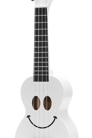 sopraanukelele, lindenhout met nubone brugzadel, inclusief tas, wit