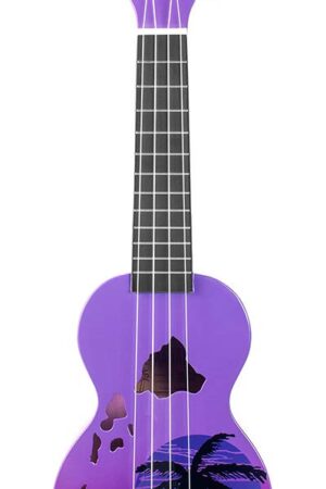 ukelele “Hawaii” met tas, paars burst