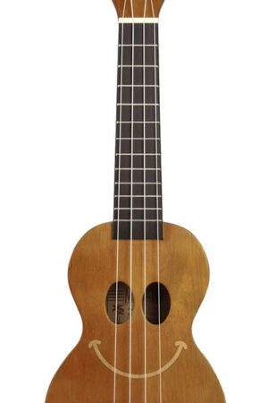 sopraanukelele, lindenhout met nubone brugzadel, inclusief tas, transparant mat bruin