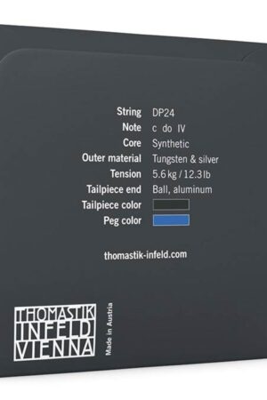 viola string C-4 4/4 (string length 37-38cm) medium, synthetic core, tungsten-silver